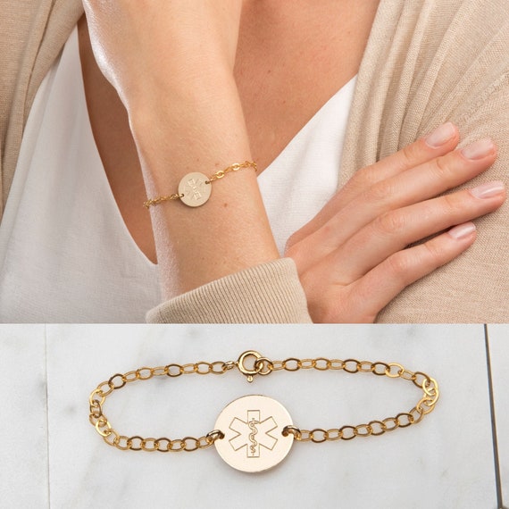 ID Identification Bracelet Bangle Round Shape Sterling Silver ID Identification Bracelet Bangle Round Shape Sterling Silver