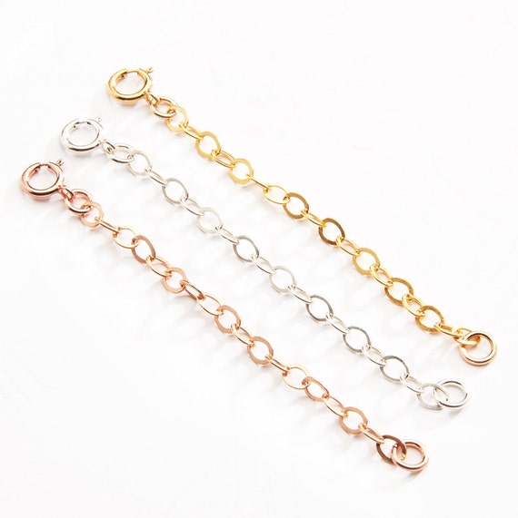  Necklace Extender, 18 PCS Chain Extenders for Necklaces,  Premium Stainless Steel Jewelry Bracelet Anklet Necklace Extenders (6 Gold,  6 Silver, 6 Rose Gold), Length: 1 2 3 4 5 6, by