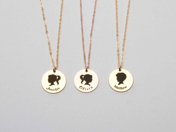 Custom Child Silhouette Necklace for 