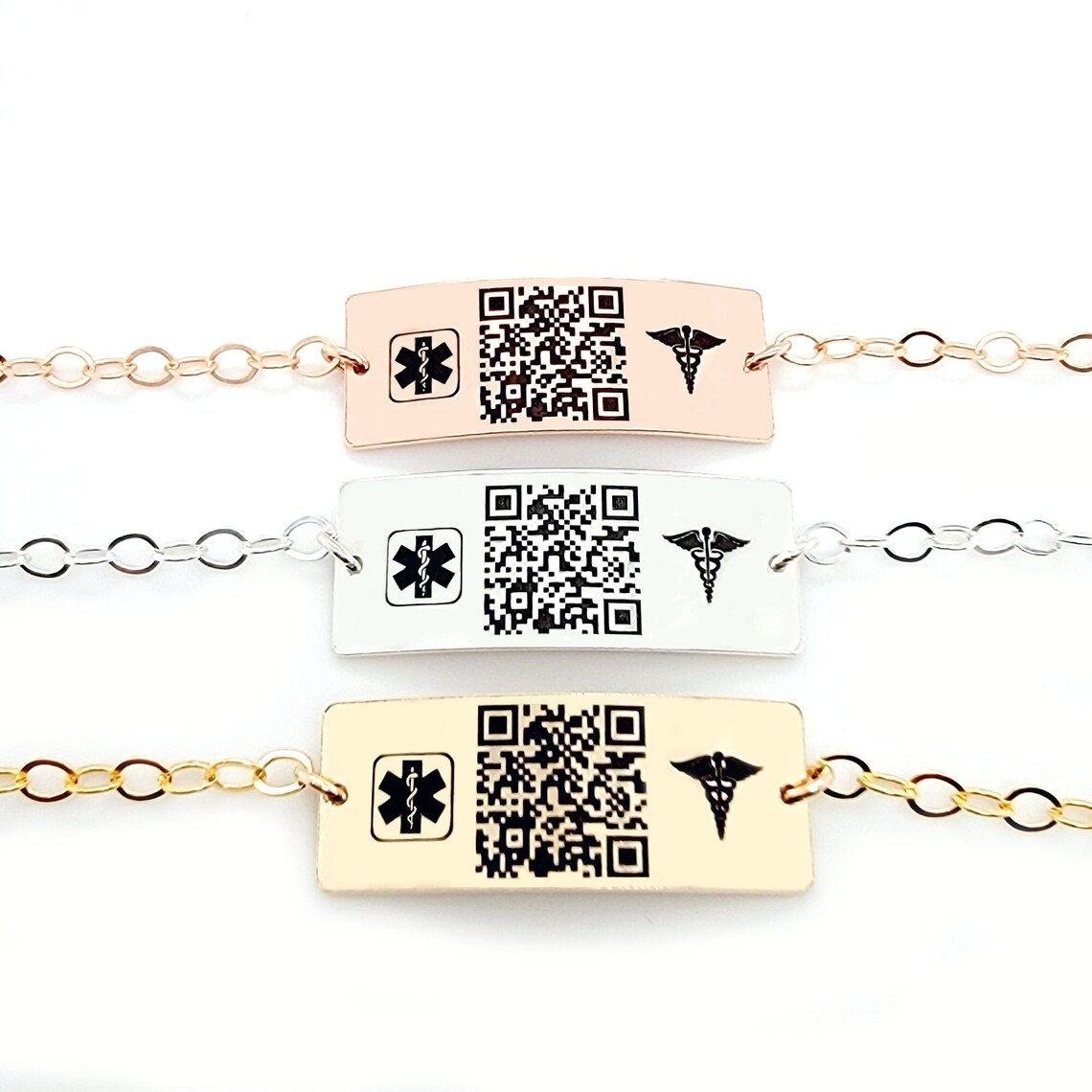 Medical Alert Bracelet With QR Code Custom Medical ID Etsy