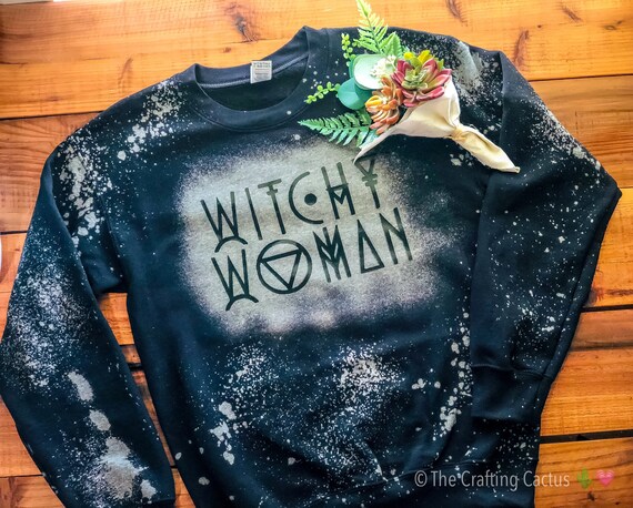 witchy woman bleached sweatshirt