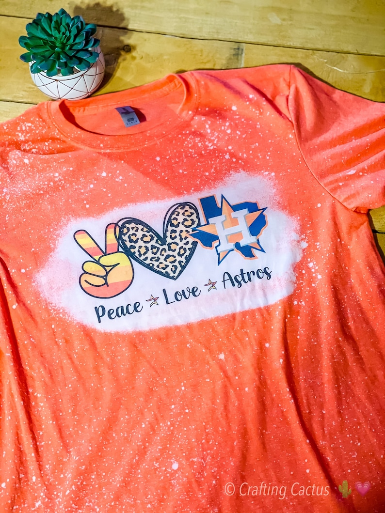 Peace Love Astros Baseball Sublimation Tshirt