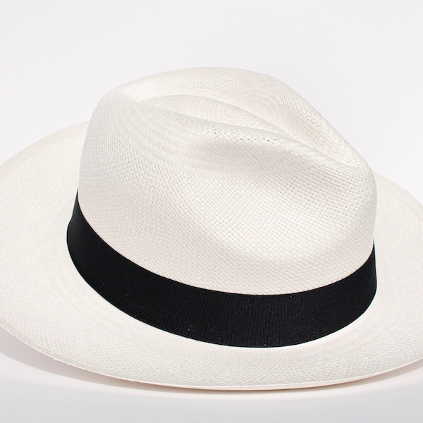 Genuine Panama Hat Natural Color Handmade Classic Fine Classy Elegant Fedora Hats Paja Toquilla