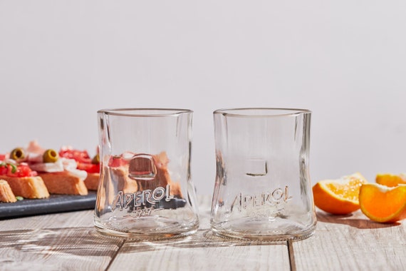 The Original Aperol Glasses. 2 Drinking Glasses .eco Friendly Cocktail  Tumbler for Happy Hour, Aperol Spritz Time Gift Box Included 