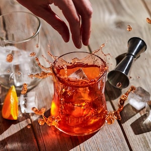 100% MADE in ITALY. ORIGINAL Aperol Spritz drinking glass. Glass upcycling cocktail tumbler for Italian aperitif, Aperol spritz time, 1 item