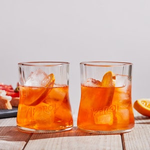 Les verres Aperol originaux. 2 verres à boire. Gobelet à cocktail écologique pour l'happy hour, coffret cadeau Aperol spritz time inclus image 4