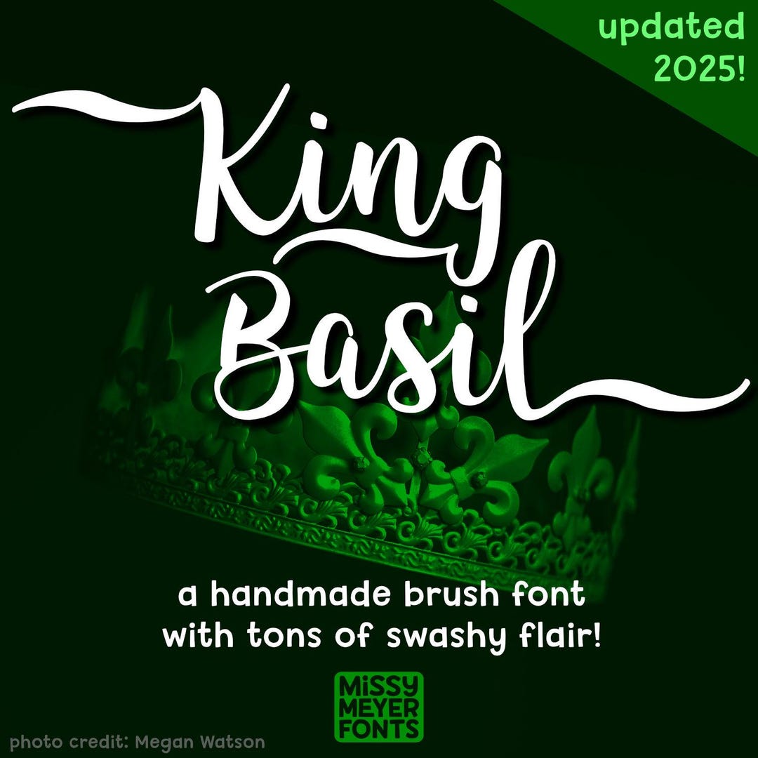 King Basil: a Handmade Brush Script Font With Tons of Alternates and ...