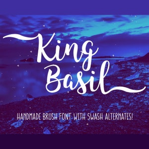 King Basil: uma fonte de escrita em pincel feita à mão com alternativas e traços!