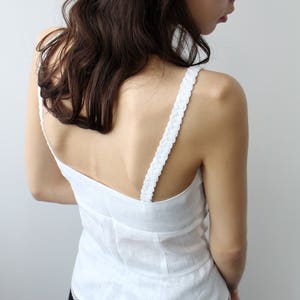 Linen Blouse for Women.Linen blouse with straps.Linen top. image 2