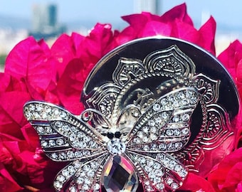 Butterfly Crystal Magnetic Brooch