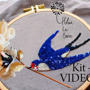 Embroidery Kit "SWALLOW" drum - Embroidery Kit "SWALLOW" hoop