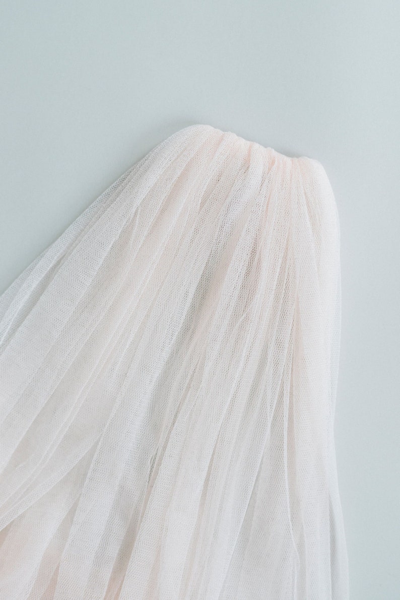 Single tier wedding veil, Bridal veil, Bride Veil, Soft veil, Silky veil, Chapel veil, Cathedral veil LUCIA image 6