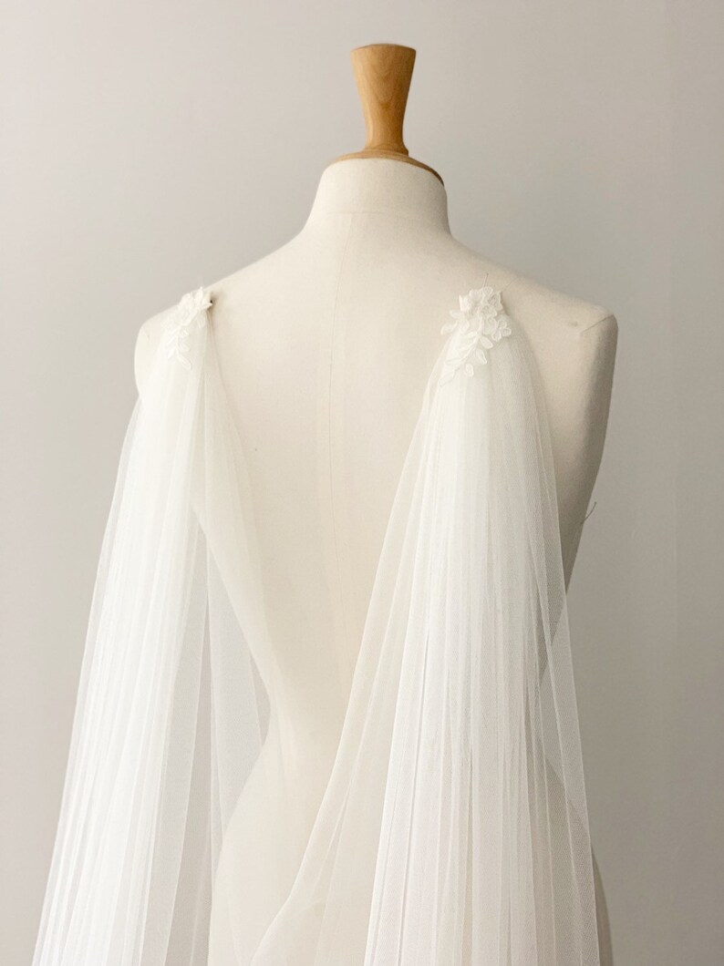 tulle cape veil