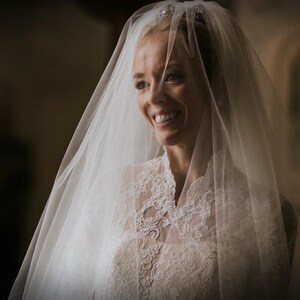 Two Tier Cathedral Veil, Blusher Veil, Blusher Cathedral Veil, Two Tier Chapel Veil - LYRIC