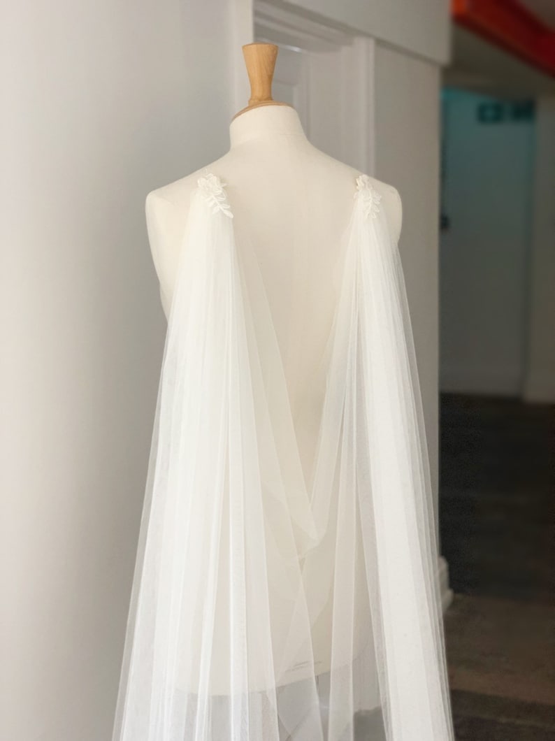 tulle cape veil