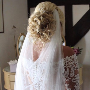 Draped cathedral veil, Draped veil, Drape veil, Soft Veil, Chapel veil, Bride veil, Wedding veil, Bridal veil, Veil 'CLARA' image 7