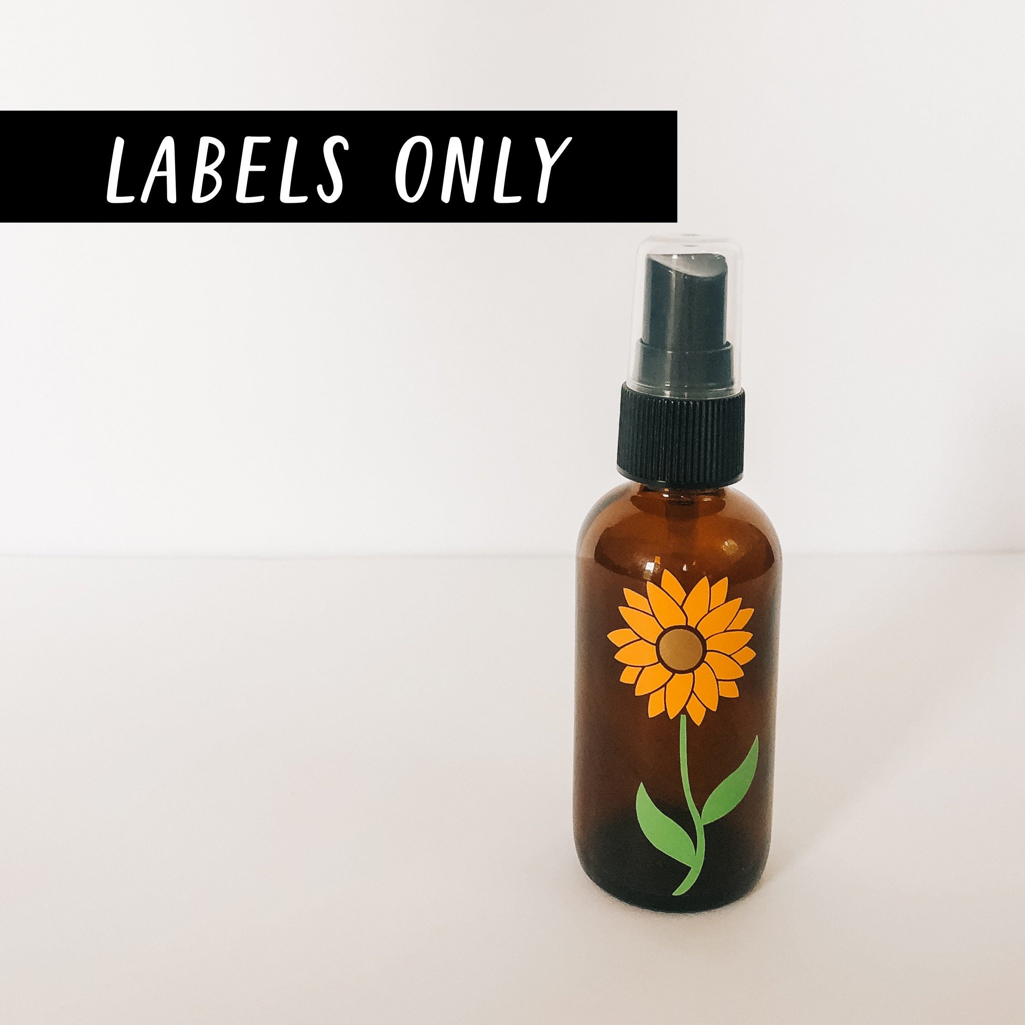 Sunflower Essential Oil Spray Bottle Label Etsy