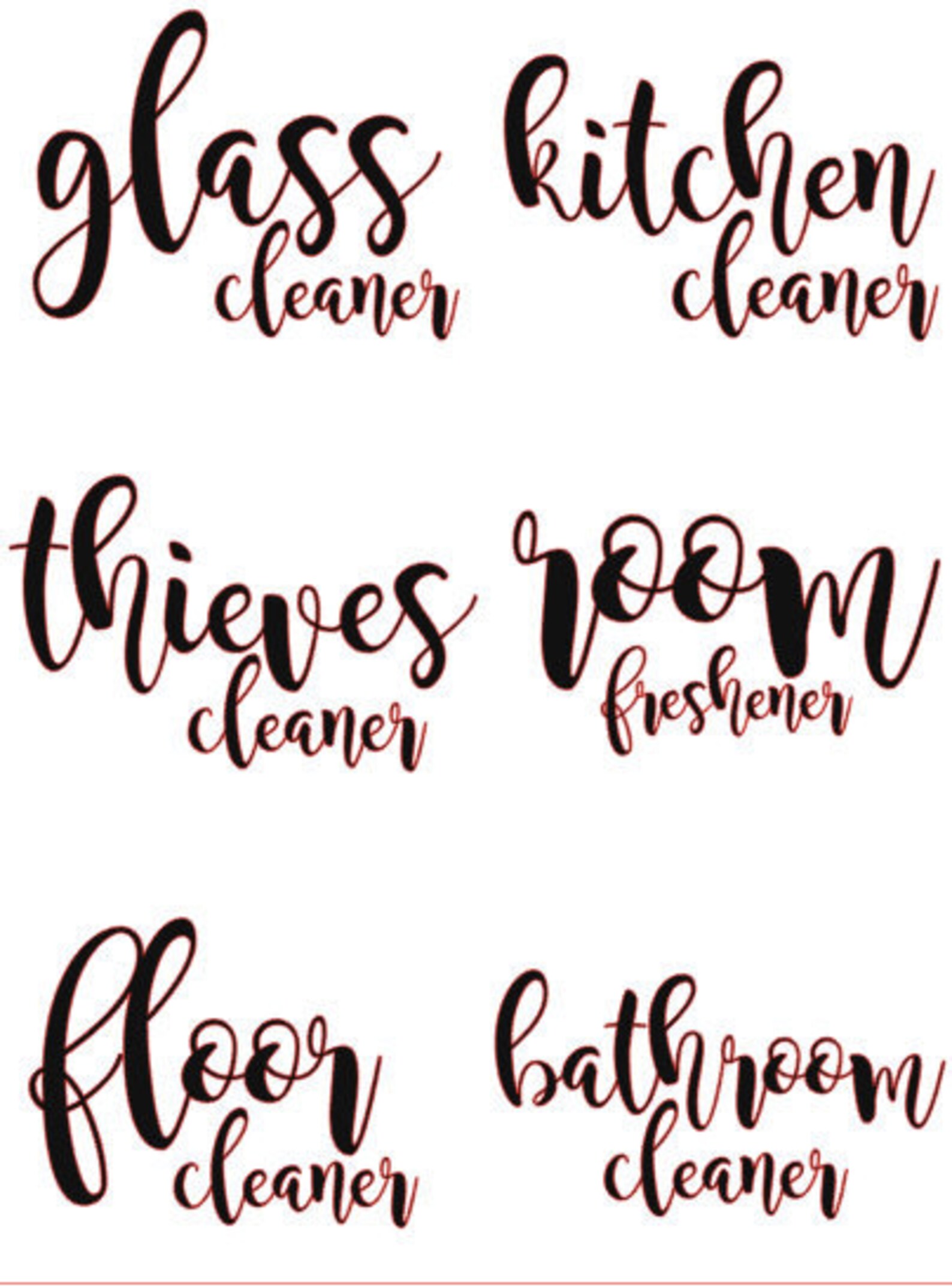 Cleaner Spray Bottle Labels | Etsy