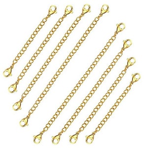 10pcs 5set per Set of Bracelet Extender, Clasp Extender, Bracelet Necklace  Extension, Extender Jewelry Making Argentbead 65fdag36_10mm 