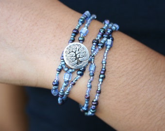 Blue and Purple Layering Necklace or Bracelet
