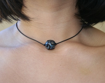 Choker with Hand blown glass bead