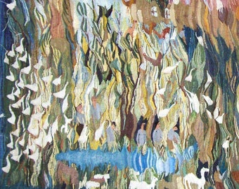 village scene (silk tapestry)