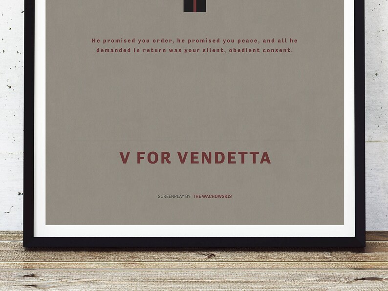 V for Vendetta (2005) | Minimalist Poster Instant Digital Download ...