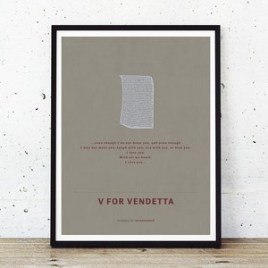 V for Vendetta (2005) | Minimalist Poster Instant Digital Download | Valerie&#39;s Letter Movie Quotes (18x24 Art Print)