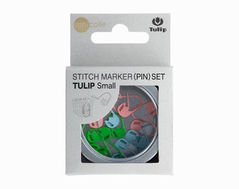 Tulpe amicolle Locking Stitch Ring Marker set Kleine Größe / Tulpen- und Herzform