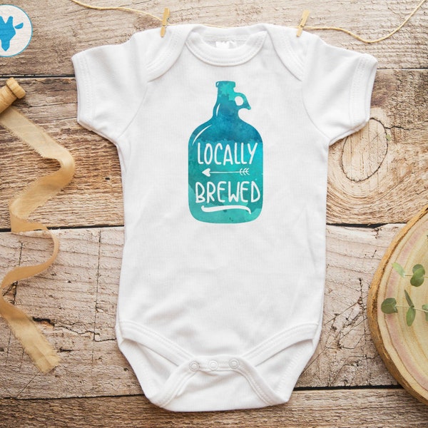 Watercolor Locally Brewed Onesie® - Funny Beer  Onesie®s - Unique Baby Gift - Unisex Baby Gift - Funny Baby Clothes