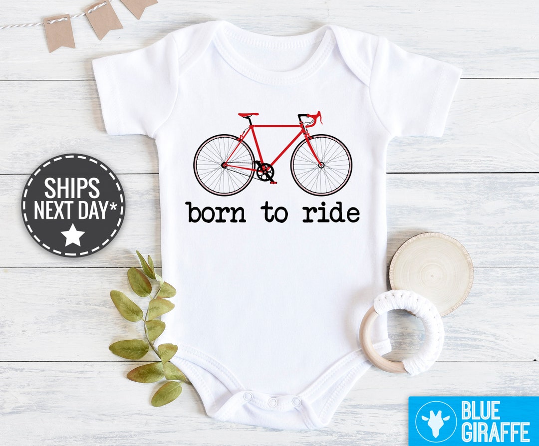 Born to Ride Baby Onesie®, Bicycle Baby Bodysuit, Funny Baby Onesie