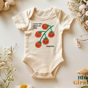 Cute Tomatoes Baby Onesie®, I Love You From My Head Tomatoes Baby Bodysuit, Cute Tomato Baby Shower Gift, Fruit Vegetable Baby Romper