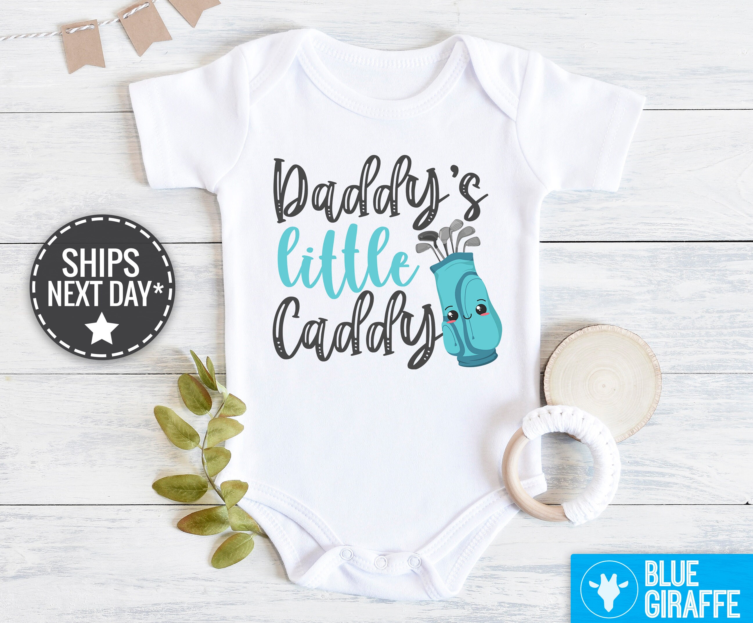 Daddy's Little Caddy Onesie®, Cute Father's Day Shirt, Golfing Baby