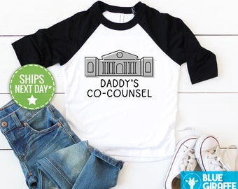 Daddy's Co-Counsel Raglan Onesie®, Attorney Onesie®, Lawyer baby gift, Lawyer outfit, Attorney baby shower gift, future lawyer, attorney mom