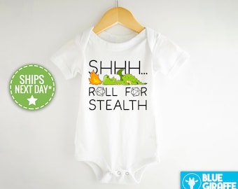 Shhh Roll For Stealth Onesie®, Board Game Baby Bodysuit, Dungeons and Dragons Onesie®