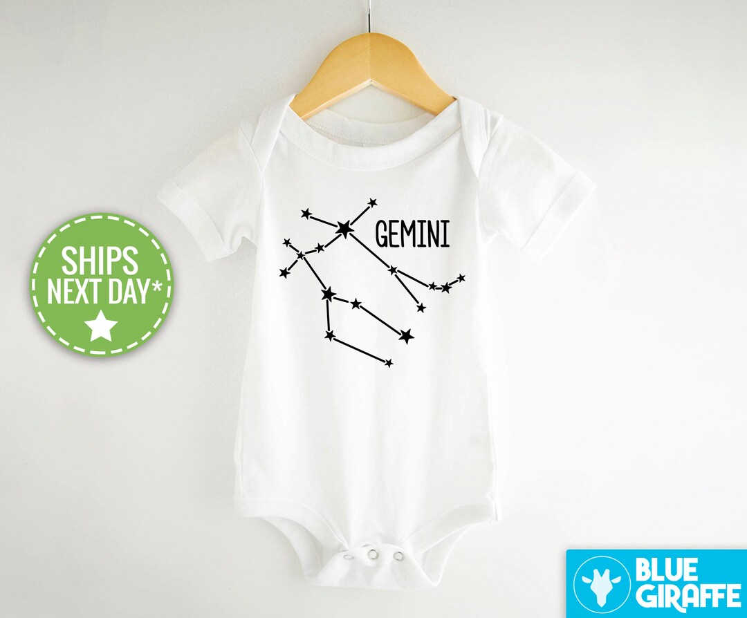 Gemini Baby Onesie®, Cute Constellation Bodysuit, Zodiac Baby Onesie