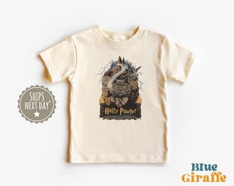 Camiseta infantil con diseño de gato peludo - Camiseta con gráfico de gatito mago - Camiseta infantil de la serie de libros de fantasía