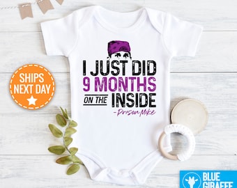 Prison Mike Baby Onesie®, I Just Did 9 Months Inside Bodysuit, Newborn Baby Gift, Baby Shower Gift, Funny Onesies, Prison Mike Onesie