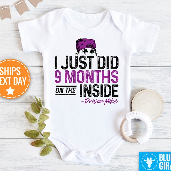 Prison Mike Baby Onesie®, I Just Did 9 Months Inside Bodysuit, Newborn Baby Gift, Baby Shower Gift, Funny Onesies, Prison Mike Onesie