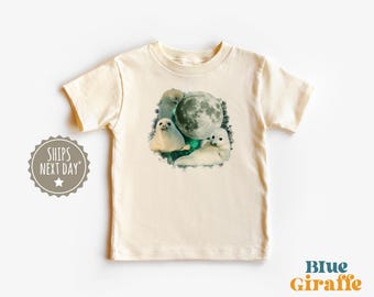 Baby Seal Moon Toddler Shirt - Vintage Seal Kids Graphic Tee - Funny Meme Baby Bodysuit - Cute Sea Life Natural Baby Onesie®