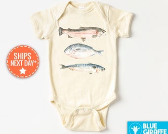 Fish Baby Onesie®, Cute Outdoors Baby Bodysuit, Fishing Onesie®, Gone Fishing Bodysuit