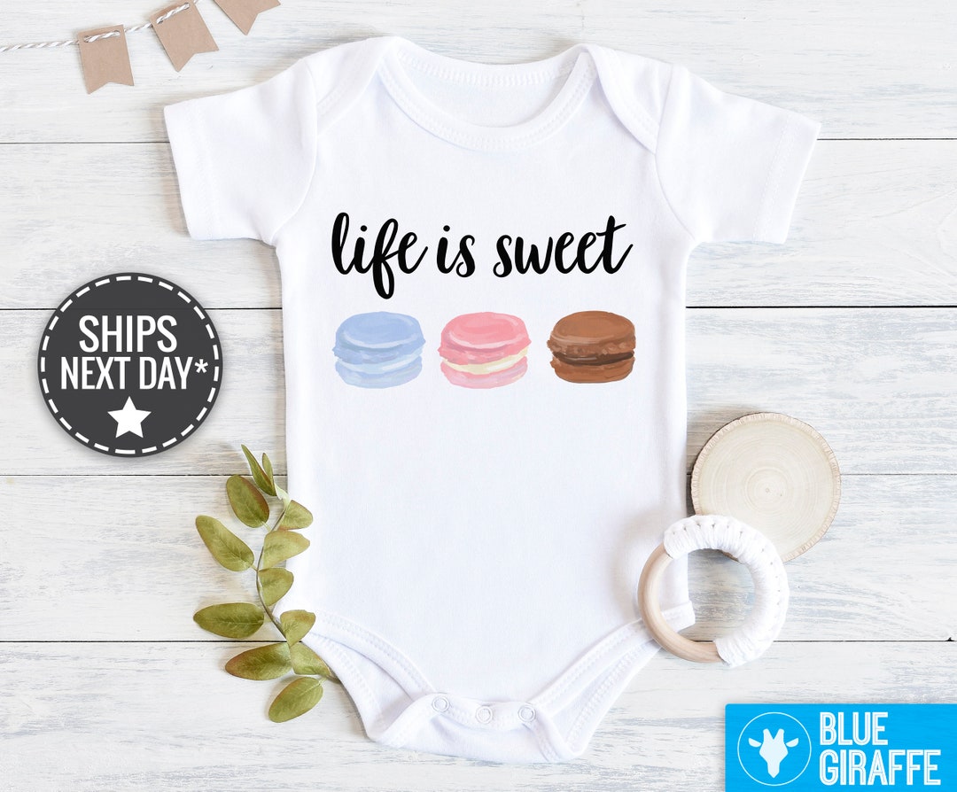 French Macaroon Onesie®, Cute Onesie® Baby, Macaroon Baby Bodysuit