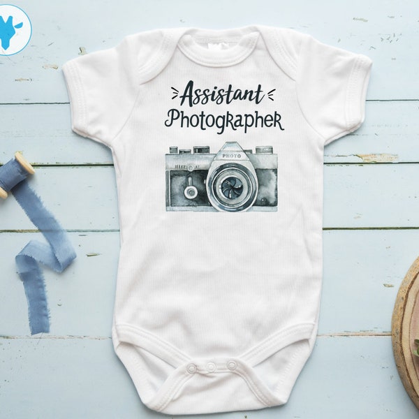 Assistant Photographer Onesie® - Camera Bodysuit - Hipster Baby Clothes - Unisex Baby Onesie - Baby Onesie Funny
