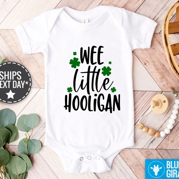 Wee Little Hooligan Baby Onesie®, St. Patrick's Day Baby Clothes. Funny Irish Baby Onesie®