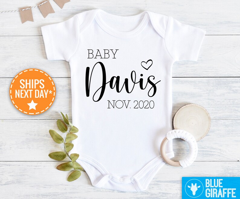 Personalized Baby Name Shirt Pregnancy Announcement Baby Etsy