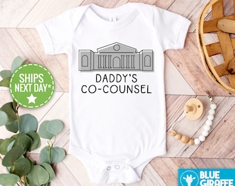 Daddy's Co-Counsel Onesie®, Attorney Onesie®, Lawyer baby gift, Lawyer outfit, Attorney baby shower gift, future lawyer, attorney mom