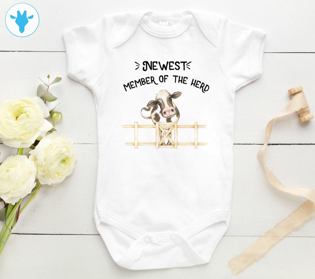Newest Member of the Herd Bodysuit, Baby Boy Bodysuit, Funny Baby