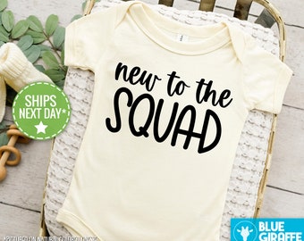 Body de color natural para recién llegados al equipo, regalo para nueva familia, idea de regalo para nuevos padres, body para bebé del equipo