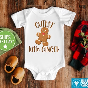 Cute Gingerbread Man Baby Onesie®, Cutest Little Ginger Bodysuit, Ginger Baby Bodysuit, Funny Holiday Baby Onesie®