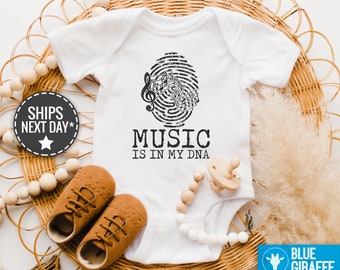 Music Is In My DNA Baby Onesie®, Cute Musician Bodysuit, Music lover onesies, Music Baby Clothes